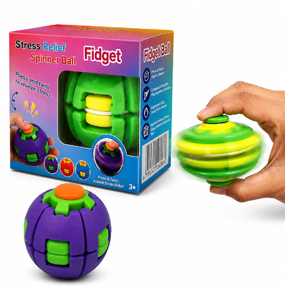 KIDLYCO Spinner Ball | Press & Spin Stress Relief Toy for Kids & Adults