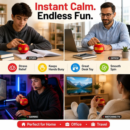 KIDLYCO Spinner Ball | Press & Spin Stress Relief Toy for Kids & Adults