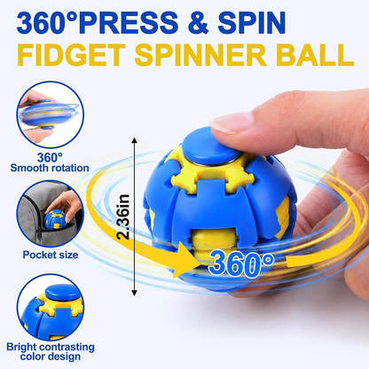 KIDLYCO Spinner Ball | Press & Spin Stress Relief Toy for Kids & Adults