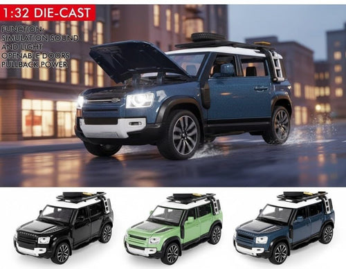 KIDLYCO 1:32 Adventure SUV Toy Car with Lights, Sound & Openable Doors