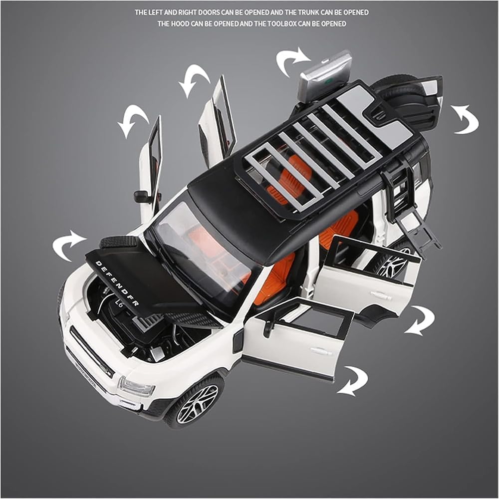 KIDLYCO 1:24 Adventure SUV Toy Car with Lights, Sound & Openable Doors