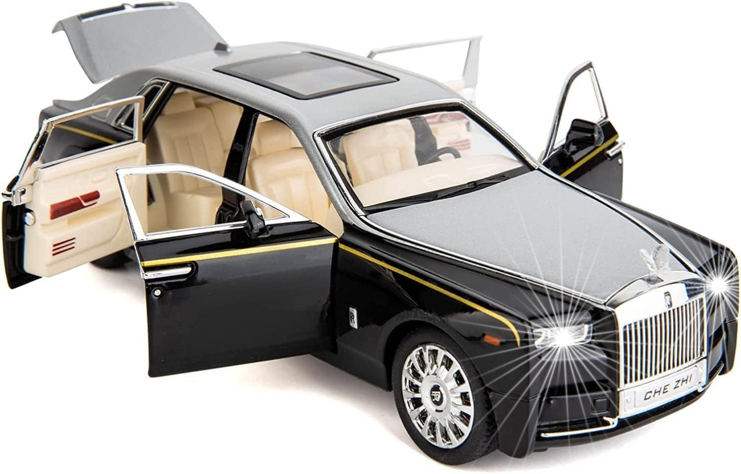 KIDLYCO Rolls Royce Large Size 1:24 Luxury Die-Cast Car with Pull Back, Lights & Sound