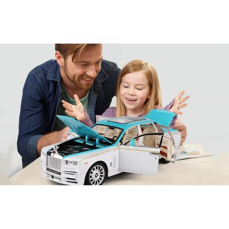 KIDLYCO Rolls Royce Large Size 1:24 Luxury Die-Cast Car with Pull Back, Lights & Sound