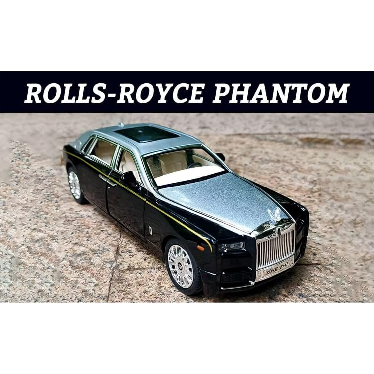 KIDLYCO Rolls Royce Large Size 1:24 Luxury Die-Cast Car with Pull Back, Lights & Sound